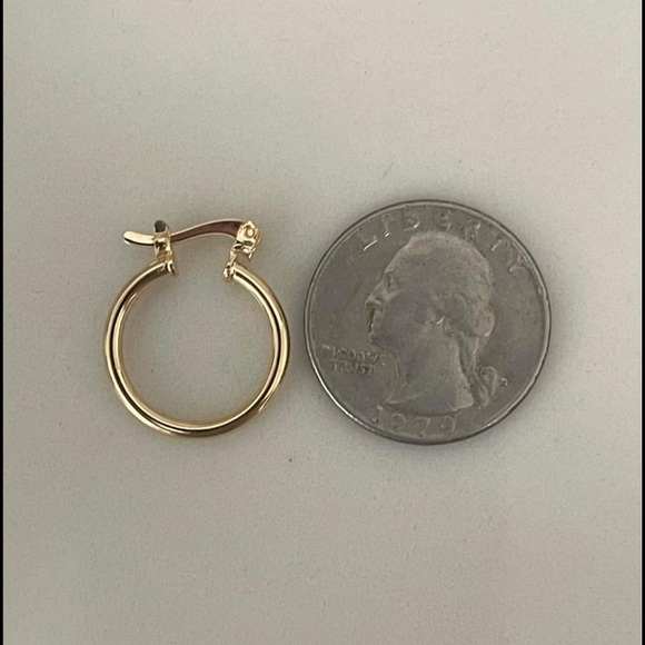 18k Gold Filled Small Hoop Earrings - Picture 7 of 7